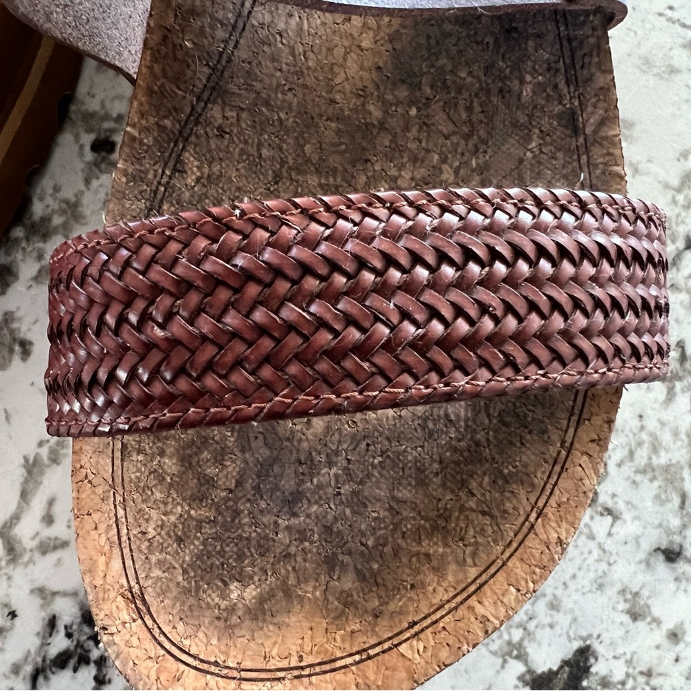 REEF- Size 10-Chocolate Braided & Smooth Double Strap Platform Slides - Picture 4 of 7